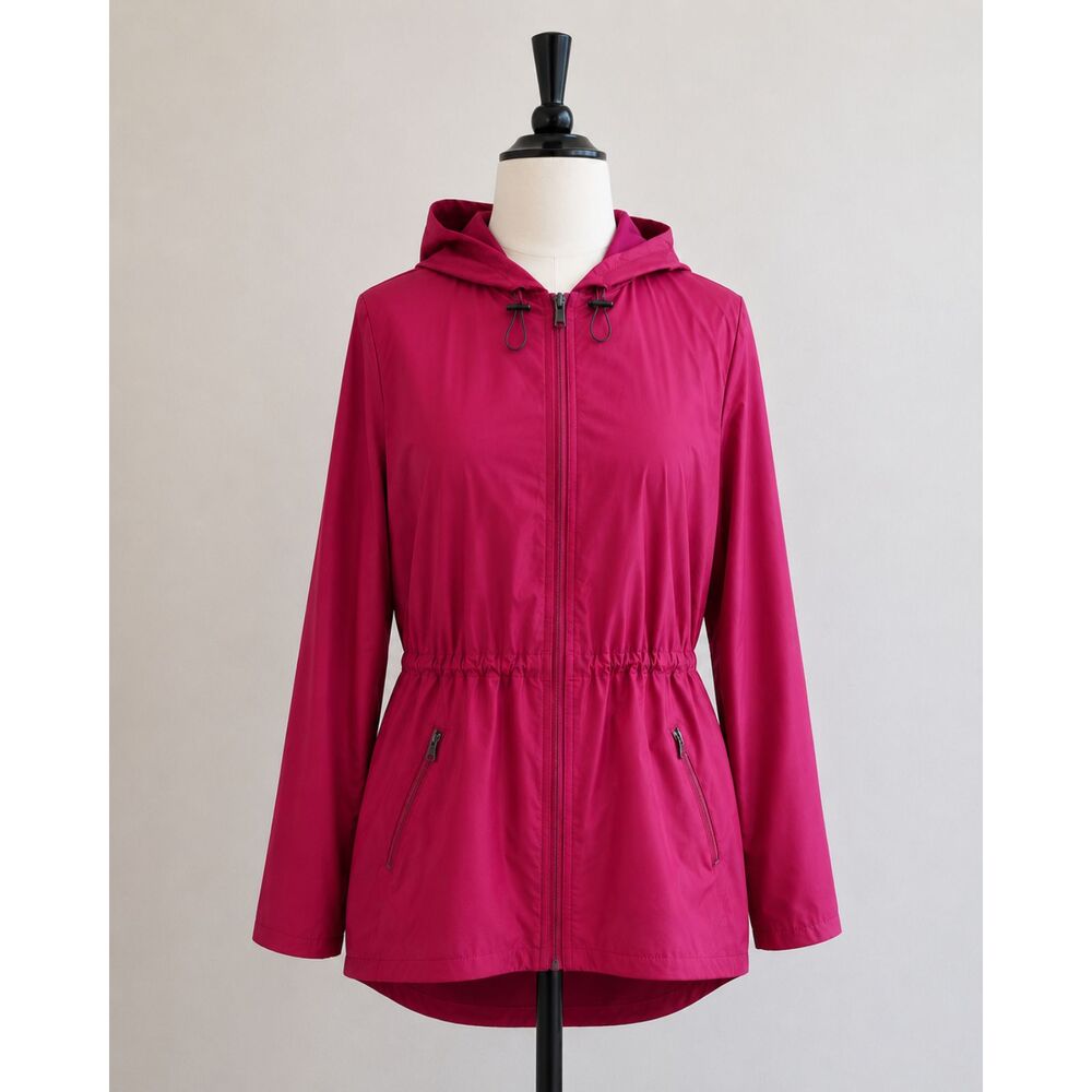 Chico's Zenergy Hooded Windbreaker Jacket Women's Pink Full Zip Lightweight  S 0